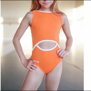 FIVE DANCEWEAR YXL orange game leotard